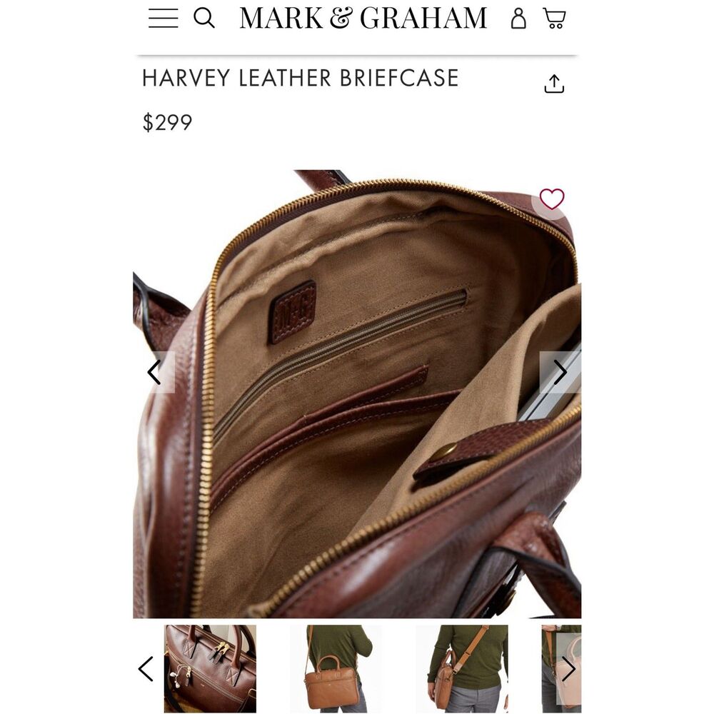Mark & Graham 13”x17”x2” Harvey Leather Briefcase - Picture 4 of 15